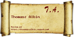 Thomasz Albin névjegykártya